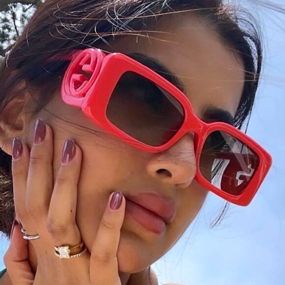NWT Gucci GG1325S-005 Red Rectangle 54mm Sunglasses main image 8
